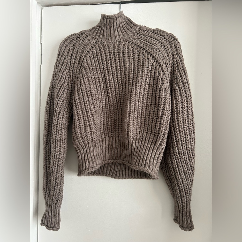 H&M Taupe Mock Neck Sweater